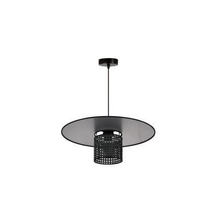 Duolla - Κρεμαστό φωτιστικό οροφής TOKYO RATTAN 1xE27/15W/230V διάμετρος 50 cm μαύρο/ασημί