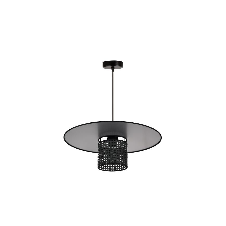 Duolla - Κρεμαστό φωτιστικό οροφής TOKYO RATTAN 1xE27/15W/230V διάμετρος 50 cm μαύρο/ασημί