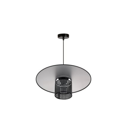 Duolla - Κρεμαστό φωτιστικό οροφής TOKYO RATTAN 1xE27/15W/230V διάμετρος 50 cm μαύρο/ασημί