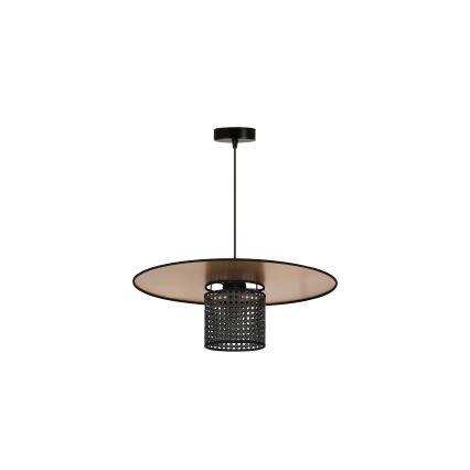 Duolla - Κρεμαστό φωτιστικό οροφής TOKYO RATTAN 1xE27/15W/230V διάμετρος 50 cm χρυσό/μαύρο