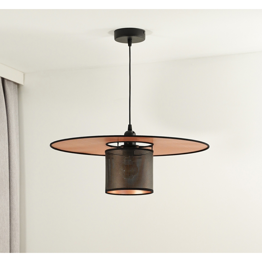 Duolla - Κρεμαστό φωτιστικό οροφής TOKYO SHINY 1xE27/15W/230V διάμετρος 50 cm μαύρο/χαλκός