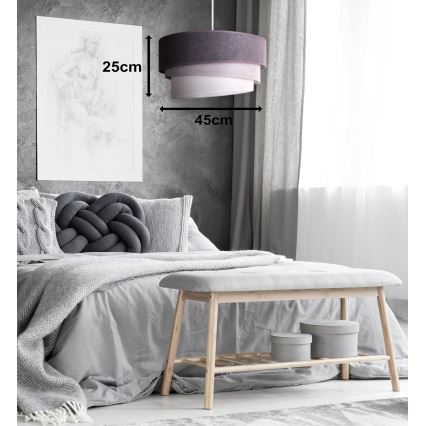 Duolla - Κρεμαστό φωτιστικό οροφής TRIO 1xE27/15W/230V διάμετρος 45 cm ανθρακί/γκρι/λευκό