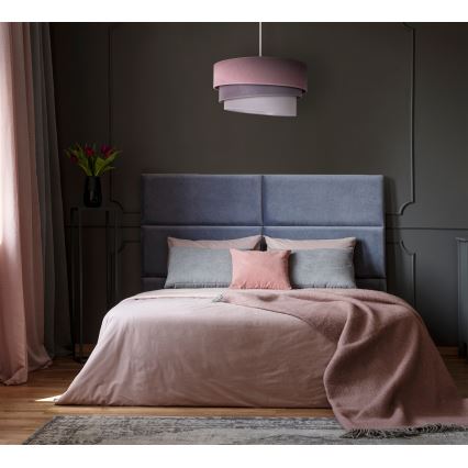 Duolla - Κρεμαστό φωτιστικό οροφής TRIO 1xE27/15W/230V διάμετρος 45 cm ροζ/γκρι/λευκό