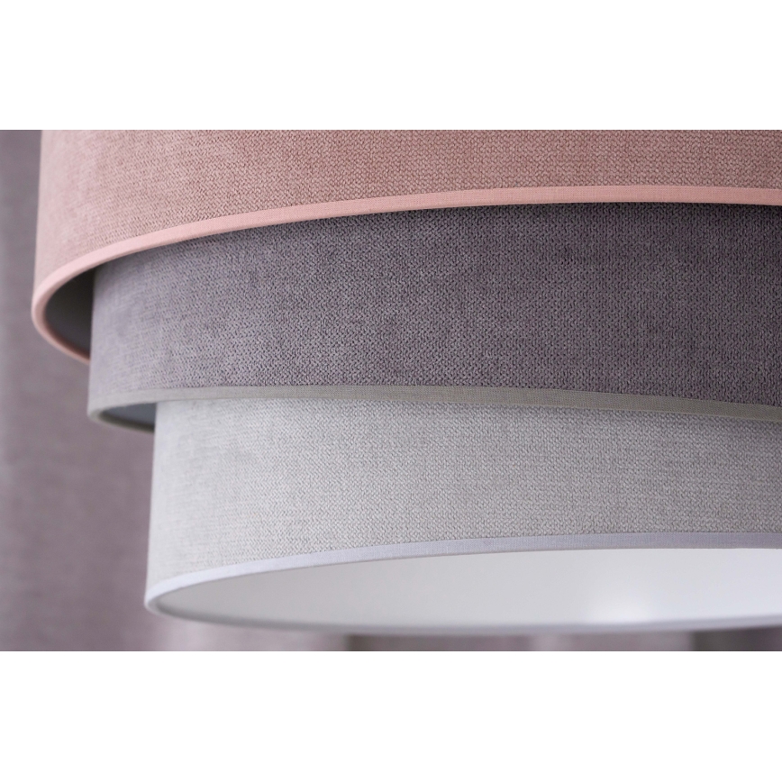 Duolla - Κρεμαστό φωτιστικό οροφής TRIO 1xE27/15W/230V διάμετρος 45 cm ροζ/γκρι/λευκό