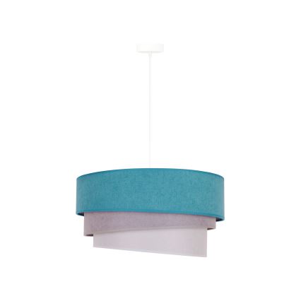 Duolla - Κρεμαστό φωτιστικό οροφής TRIO 1xE27/15W/230V διάμετρος 45 cm τουρκουάζ/γκρι/λευκό