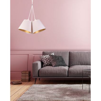 Duolla - Κρεμαστό φωτιστικό οροφής TWIGGY 3xE27/40W/230V διάμετρος 60 cm λευκό