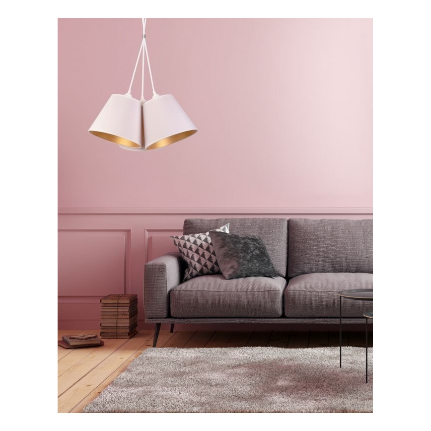 Duolla - Κρεμαστό φωτιστικό οροφής TWIGGY 3xE27/40W/230V διάμετρος 60 cm λευκό