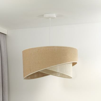 Duolla - Κρεμαστό φωτιστικό οροφής YUTE CELLO 1xE27/15W/230V διάμετρος 45 cm καφέ/γκρι