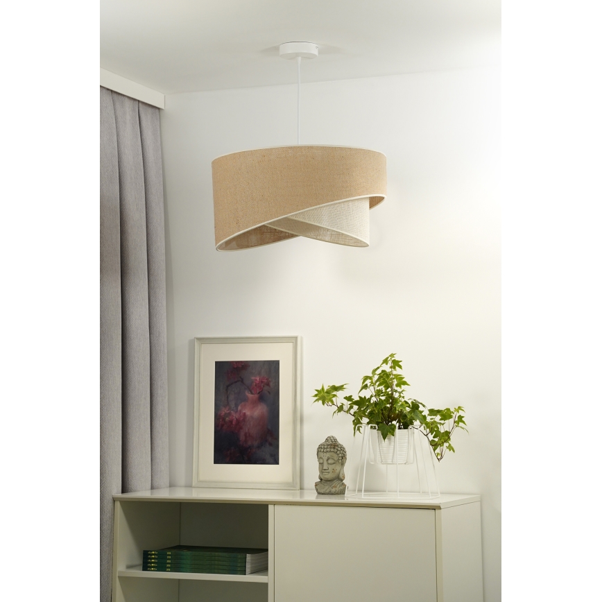 Duolla - Κρεμαστό φωτιστικό οροφής YUTE CELLO 1xE27/15W/230V διάμετρος 45 cm καφέ/γκρι