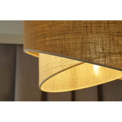 Duolla - Κρεμαστό φωτιστικό οροφής YUTE CELLO 1xE27/15W/230V διάμετρος 45 cm καφέ/γκρι