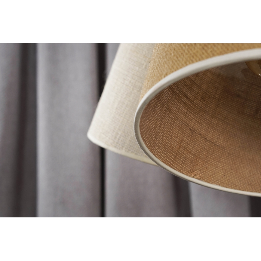 Duolla - Κρεμαστό φωτιστικό οροφής YUTE ROSSA 3xE27/15W/230V γκρι/καφέ