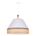 Duolla - Κρεμαστό φωτιστικό οροφής AVIGNON 1xE27/15W/230V διάμετρος 60 cm λευκό/rattan