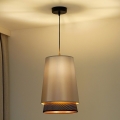 Duolla - Κρεμαστό φωτιστικό οροφής BELL SHINY 1xE27/15W/230V διάμετρος 25 cm ασημί/μαύρο