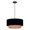 Duolla - Κρεμαστό φωτιστικό οροφής BOHO 1xE27/15W/230V διάμετρος 45 cm μαύρο/καφέ