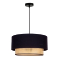 Duolla - Κρεμαστό φωτιστικό οροφής BOHO 1xE27/15W/230V διάμετρος 45 cm μαύρο/rattan