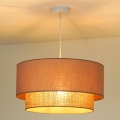 Duolla - Κρεμαστό φωτιστικό οροφής BOHO 1xE27/15W/230V διάμετρος 45 cm μπεζ/καφέ