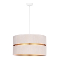 Duolla - Κρεμαστό φωτιστικό οροφής DUO 1xE27/15W/230V διάμετρος 40 cm κρεμ/χρυσό