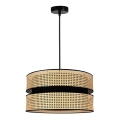 Duolla - Κρεμαστό φωτιστικό οροφής DUO 1xE27/15W/230V διάμετρος 40 cm rattan/μαύρο