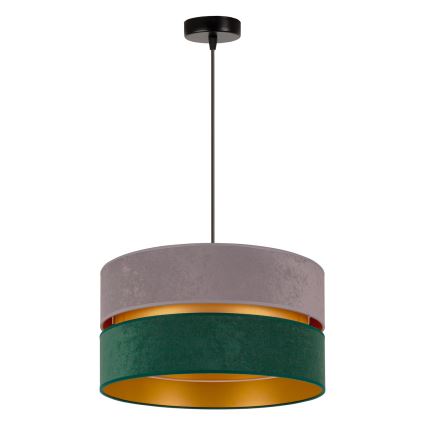 Duolla - Κρεμαστό φωτιστικό οροφής DUO 1xE27/15W/230V διάμετρος 40 cm γκρι/πράσινο/χρυσό