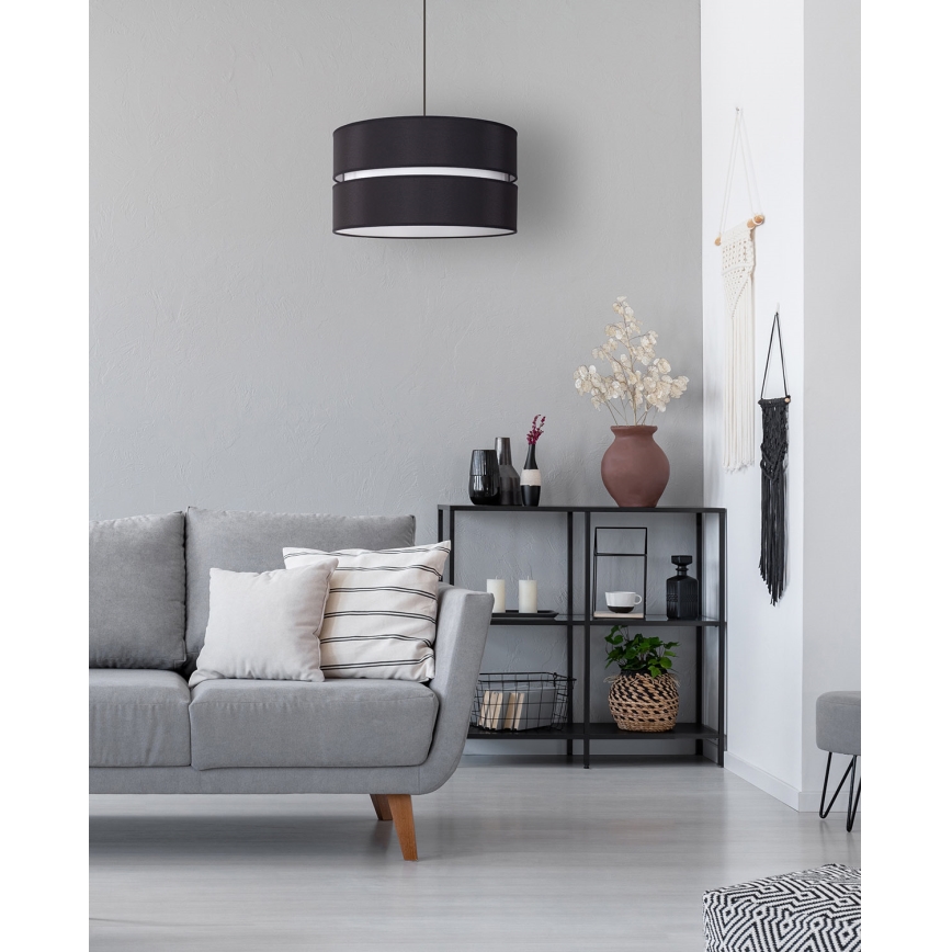 Duolla - Κρεμαστό φωτιστικό οροφής DUO 1xE27/15W/230V διάμετρος 40 cm μαύρο/λευκό