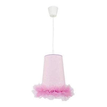 Duolla - Παιδικό κρεμαστό φωτιστικό οροφής BALLET 1xE27/40W/230V διάμετρος 21 cm ροζ
