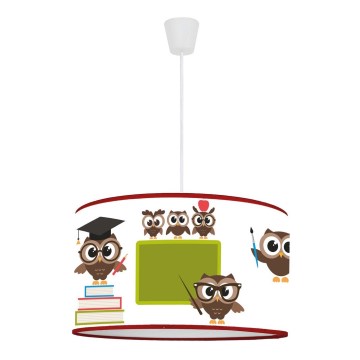 Duolla - Παιδικό κρεμαστό φωτιστικό οροφής OWLS MULTI 1xE27/15W/230V διάμετρος 35 cm