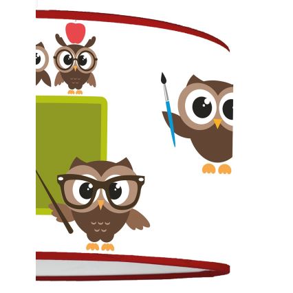 Duolla - Παιδικό κρεμαστό φωτιστικό οροφής OWLS MULTI 1xE27/15W/230V διάμετρος 35 cm