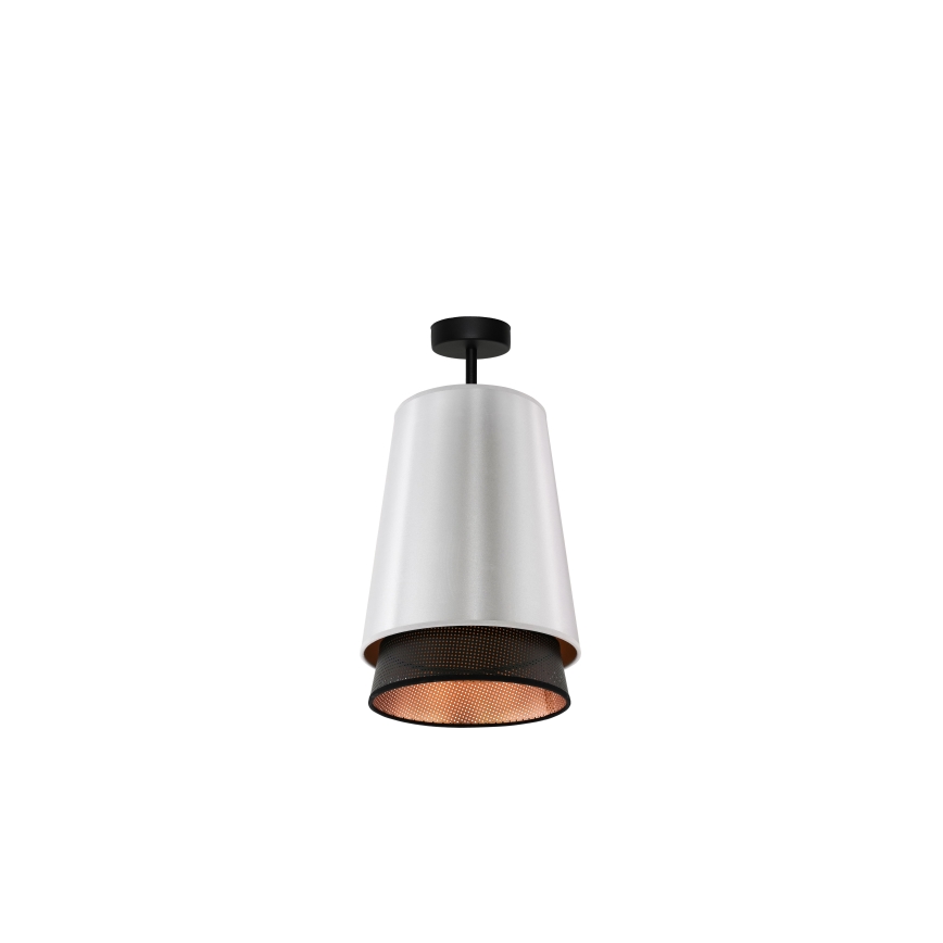 Duolla - Πλαφονιέρα οροφής BELL SHINY 1xE27/15W/230V διάμετρος 25 cm ασημί/μαύρο