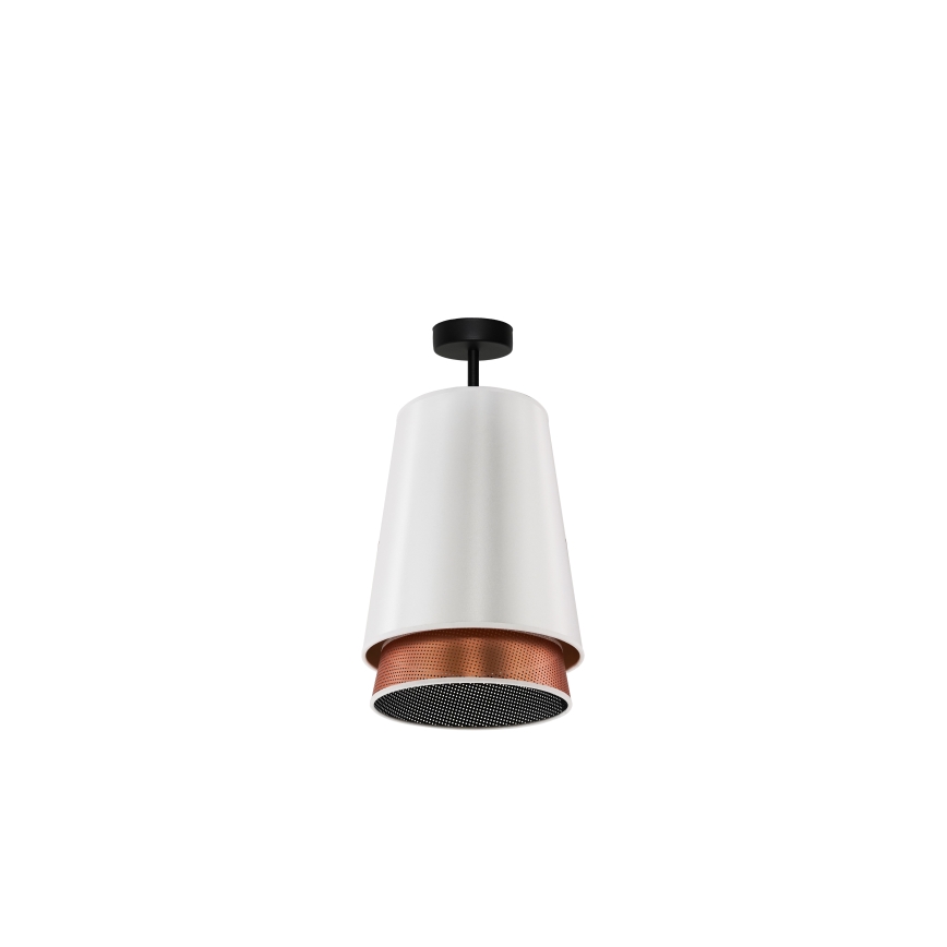 Duolla - Πλαφονιέρα οροφής BELL SHINY 1xE27/15W/230V διάμετρος 25 cm λευκό/χαλκός