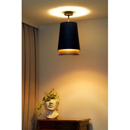 Duolla - Πλαφονιέρα οροφής BELL SHINY 1xE27/15W/230V διάμετρος 25 cm μπλε/χαλκός