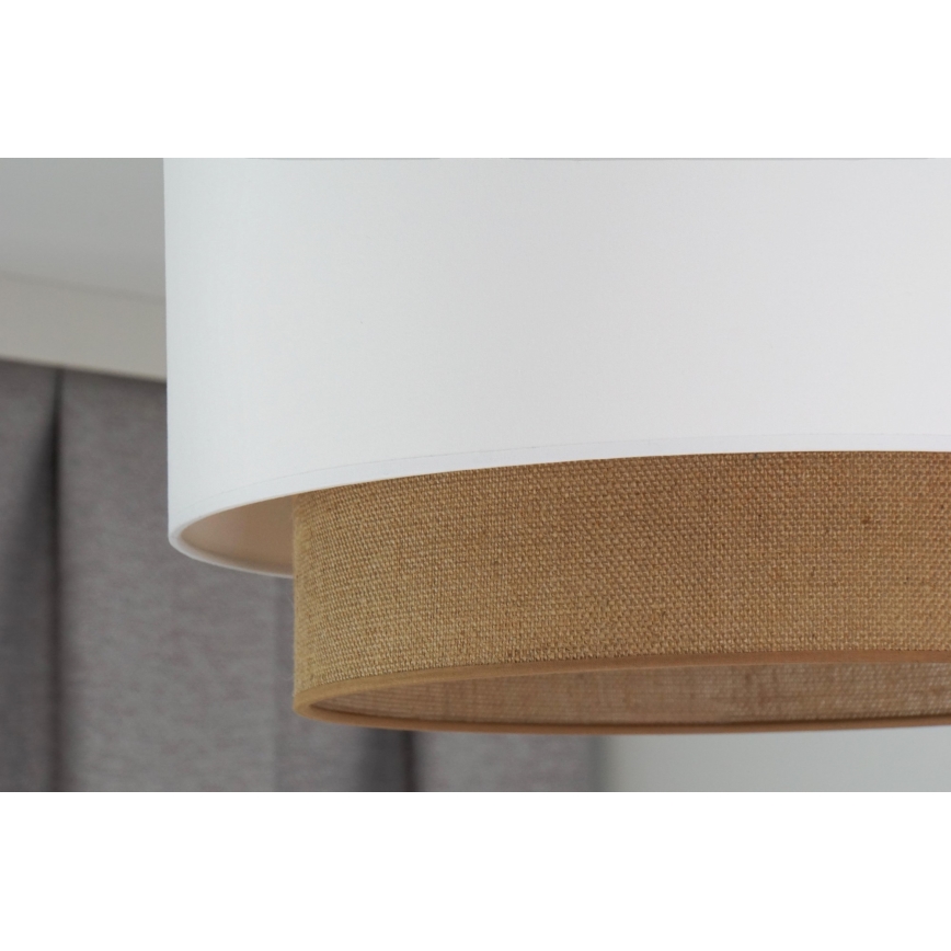 Duolla - Πλαφονιέρα οροφής  BOHO 1xE27/15W/230V διάμετρος 45 cm λευκό/καφέ