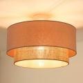 Duolla - Πλαφονιέρα οροφής  BOHO 1xE27/15W/230V διάμετρος 45 cm μπεζ/καφέ