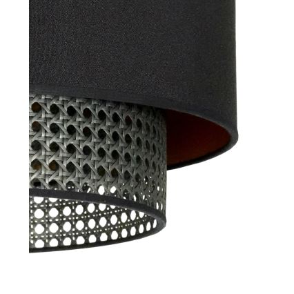 Duolla - Πλαφονιέρα οροφής BOHO RATTAN 1xE27/15W/230V διάμετρος 45 cm μαύρο