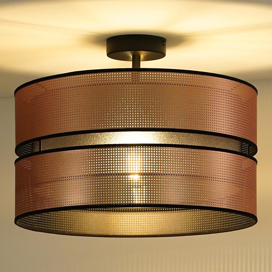 Duolla - Πλαφονιέρα οροφής COPPER SHINY 1xE27/15W/230V διάμετρος 40 cm χαλκός/μαύρο