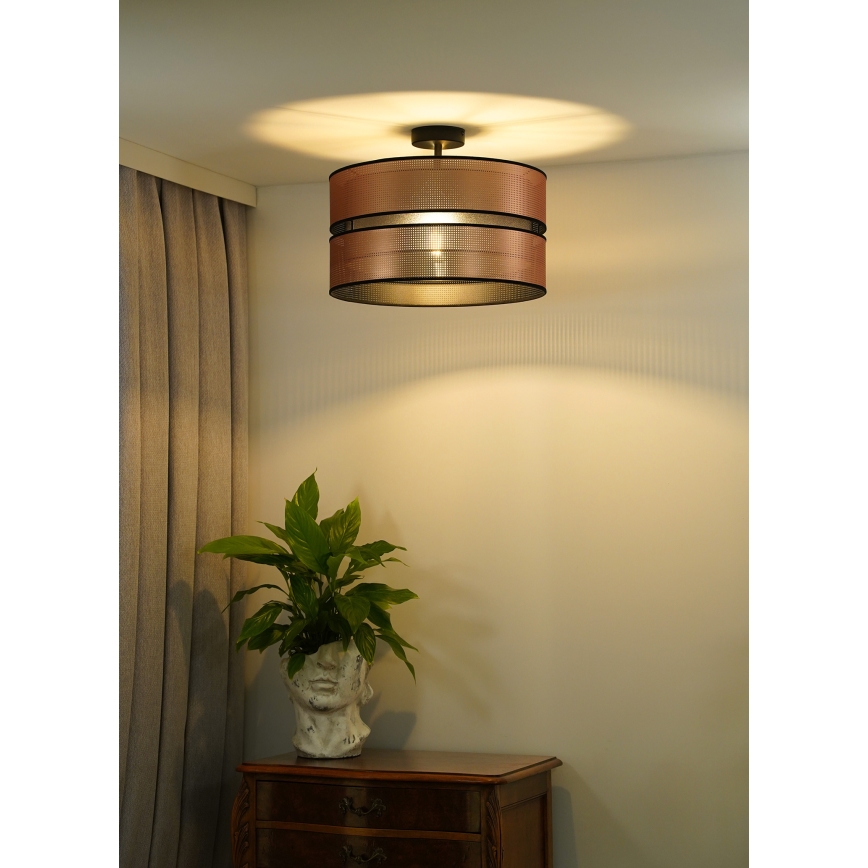 Duolla - Πλαφονιέρα οροφής COPPER SHINY 1xE27/15W/230V διάμετρος 40 cm χαλκός/μαύρο