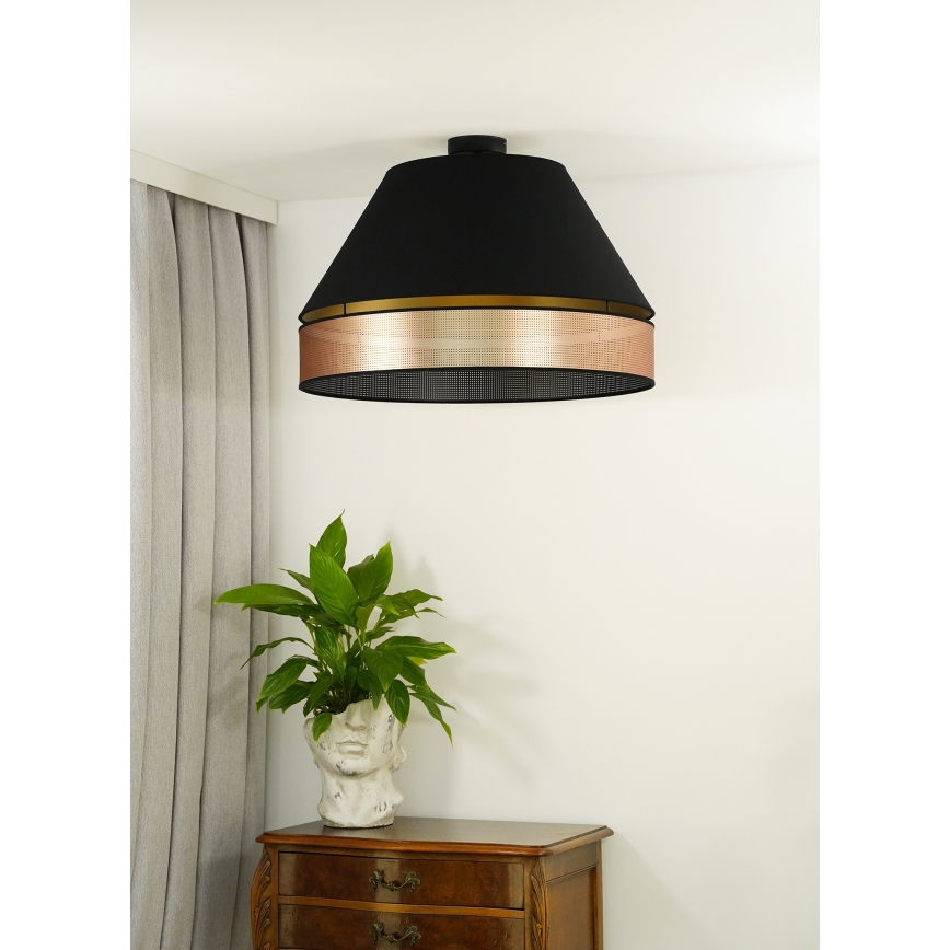 Duolla - Πλαφονιέρα οροφής COPPER SHINY 1xE27/15W/230V διάμετρος 60 cm μαύρο/χαλκός