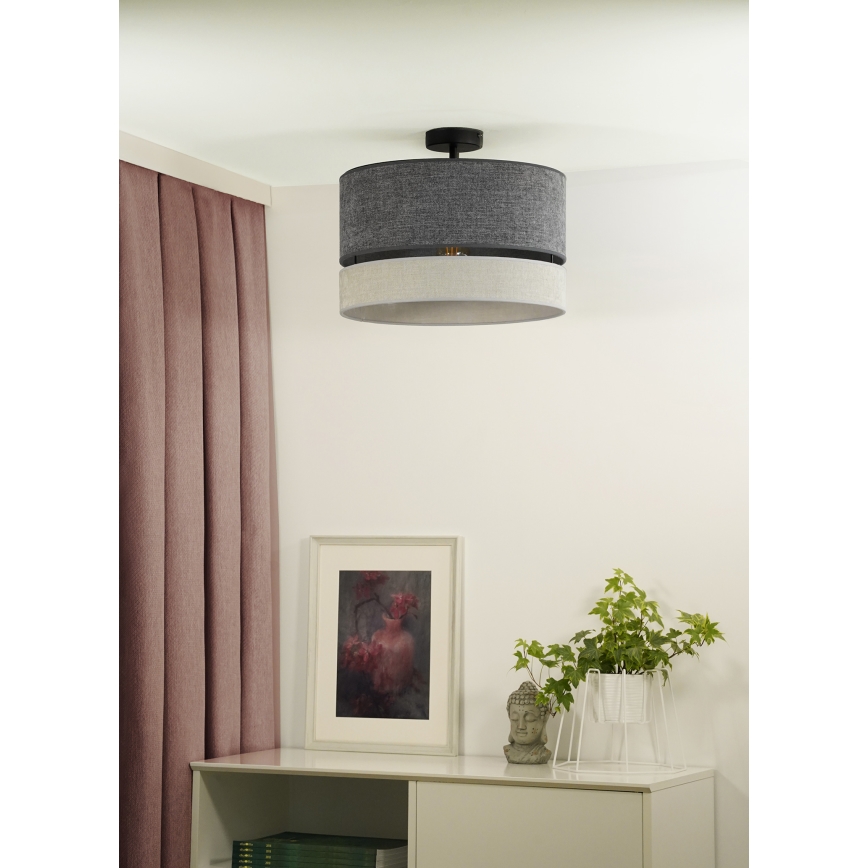 Duolla - Πλαφονιέρα οροφής DOUBLE 1xE27/15W/230V διάμετρος 40 cm γκρι