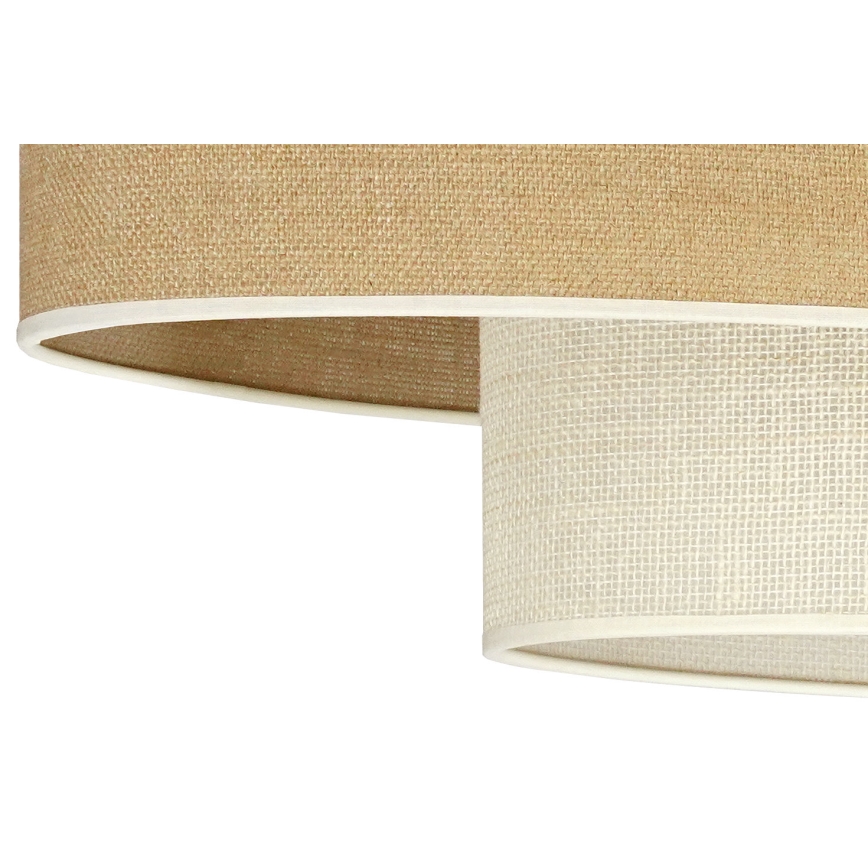 Duolla - Πλαφονιέρα οροφής DOUBLE OVAL YUTE 2xE27/15W/230V καφέ/κρεμ