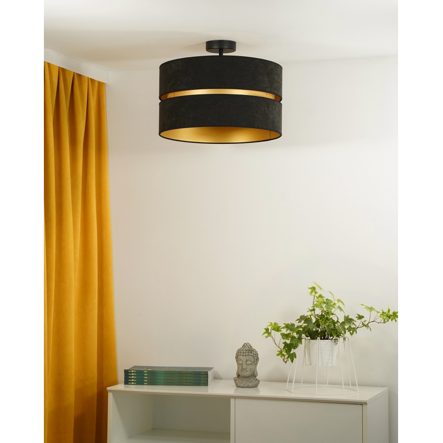 Duolla - Πλαφονιέρα οροφής DUO 1xE27/15W/230V διάμετρος 40 cm μαύρο/χρυσό
