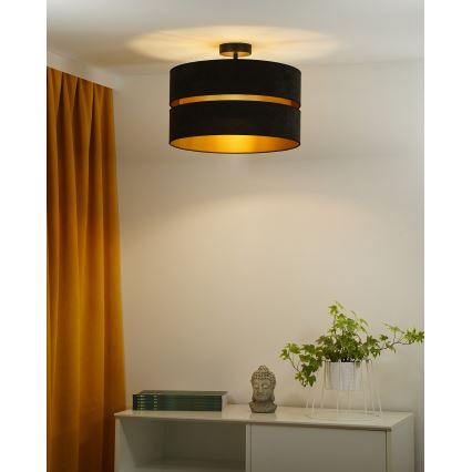 Duolla - Πλαφονιέρα οροφής DUO 1xE27/15W/230V διάμετρος 40 cm μαύρο/χρυσό