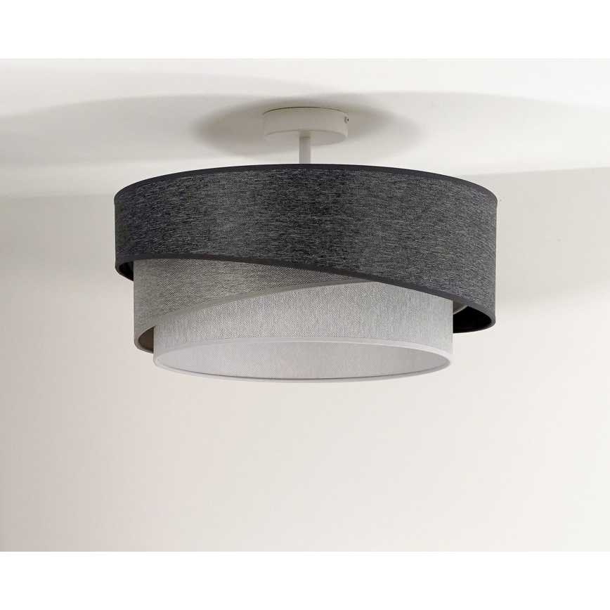 Duolla - Πλαφονιέρα οροφής KOBO 1xE27/15W/230V διάμετρος 45 cm γκρι/λευκό