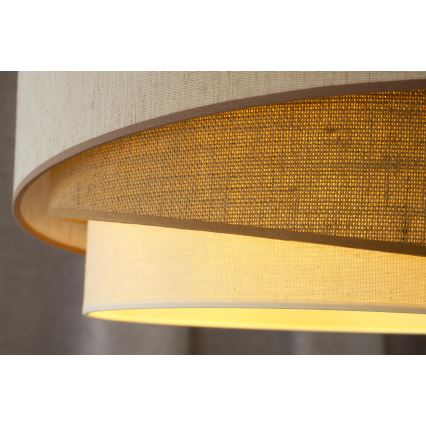 Duolla - Πλαφονιέρα οροφής KOBO 1xE27/15W/230V διάμετρος 45 cm μπεζ/καφέ/λευκό