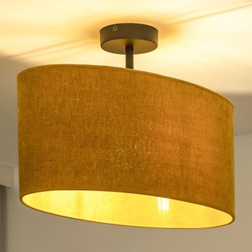 Duolla - Πλαφονιέρα οροφής OVAL 1xE27/15W/230V καφέ