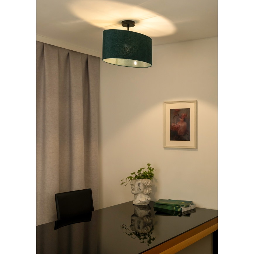 Duolla - Πλαφονιέρα οροφής OVAL 1xE27/15W/230V πράσινο
