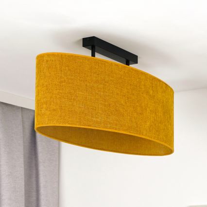 Duolla - Πλαφονιέρα οροφής OVAL 2xE27/15W/230V καφέ