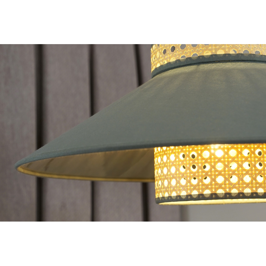 Duolla - Πλαφονιέρα οροφής RIO RATTAN 1xE27/15W/230V διάμετρος 45 cm πράσινο/rattan