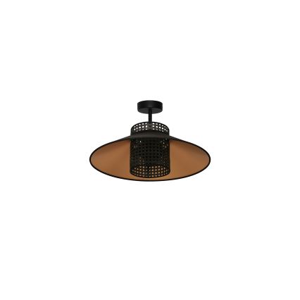 Duolla - Πλαφονιέρα οροφής RIO RATTAN 1xE27/15W/230V διάμετρος 45 cm μαύρο/χρυσό