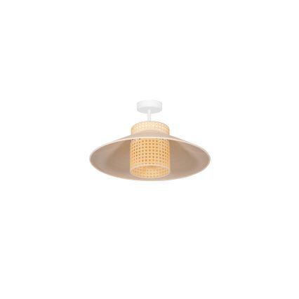 Duolla - Πλαφονιέρα οροφής RIO RATTAN 1xE27/15W/230V διάμετρος 45 cm μπεζ/rattan