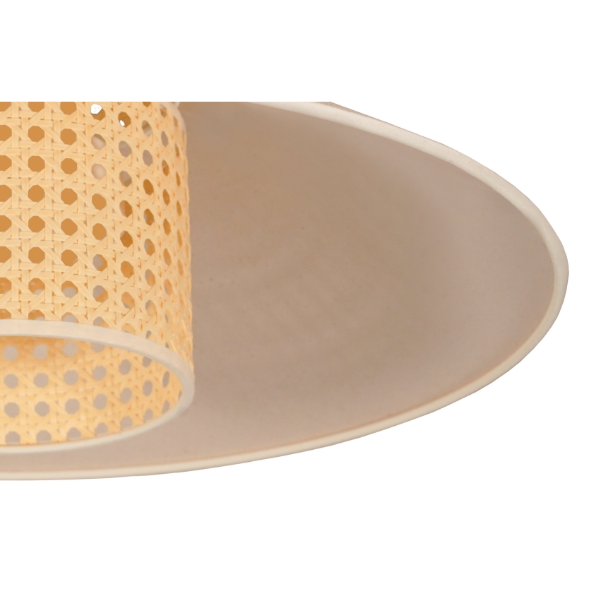 Duolla - Πλαφονιέρα οροφής RIO RATTAN 1xE27/15W/230V διάμετρος 45 cm μπεζ/rattan