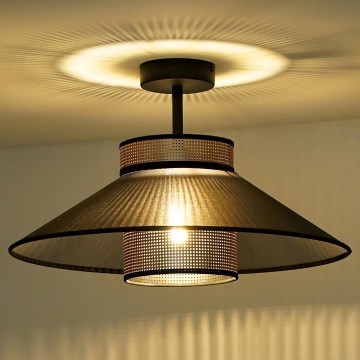 Duolla - Πλαφονιέρα οροφής RIO SHINY 1xE27/15W/230V διάμετρος 45 cm μαύρο/χαλκός